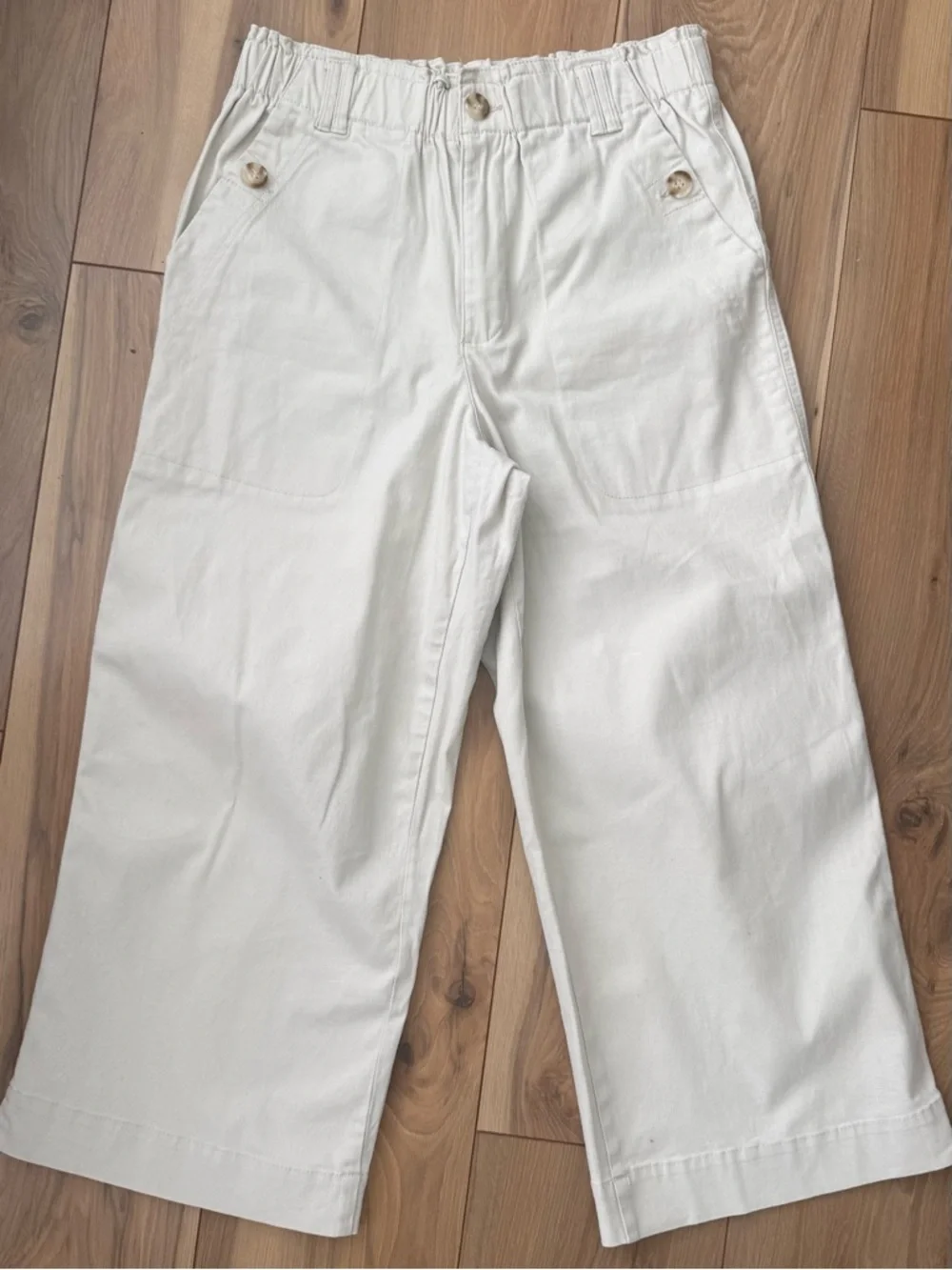 Democracy Cream Wide-Leg Women’s Cotton Pants - Picture 3 of 10